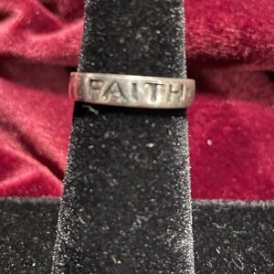 Silver 'Faith' Ring, 925, size 5